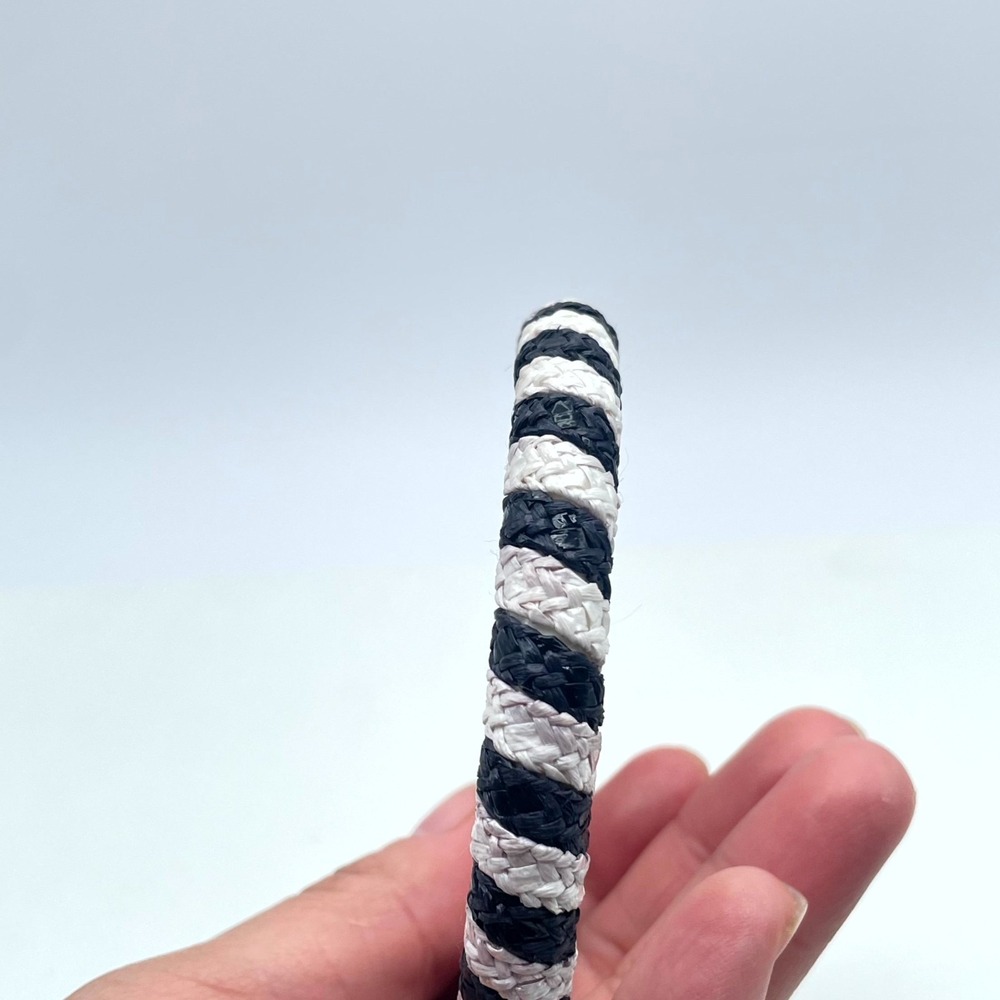 Bohemian Black White Eco-Chic Thin Woven Braided Rope-Style Bangle Bracelet - Picture 13 of 14